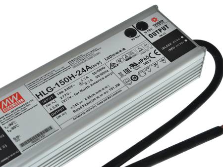 Zasilacz impulsowy do systemów oświetleniowych LED IP67 HLG-150H-24A Mean Well